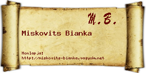 Miskovits Bianka névjegykártya